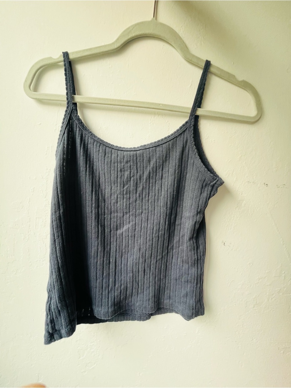 Women's Ribbed Spaghetti Strap Tank Top - navy Brandy Melville